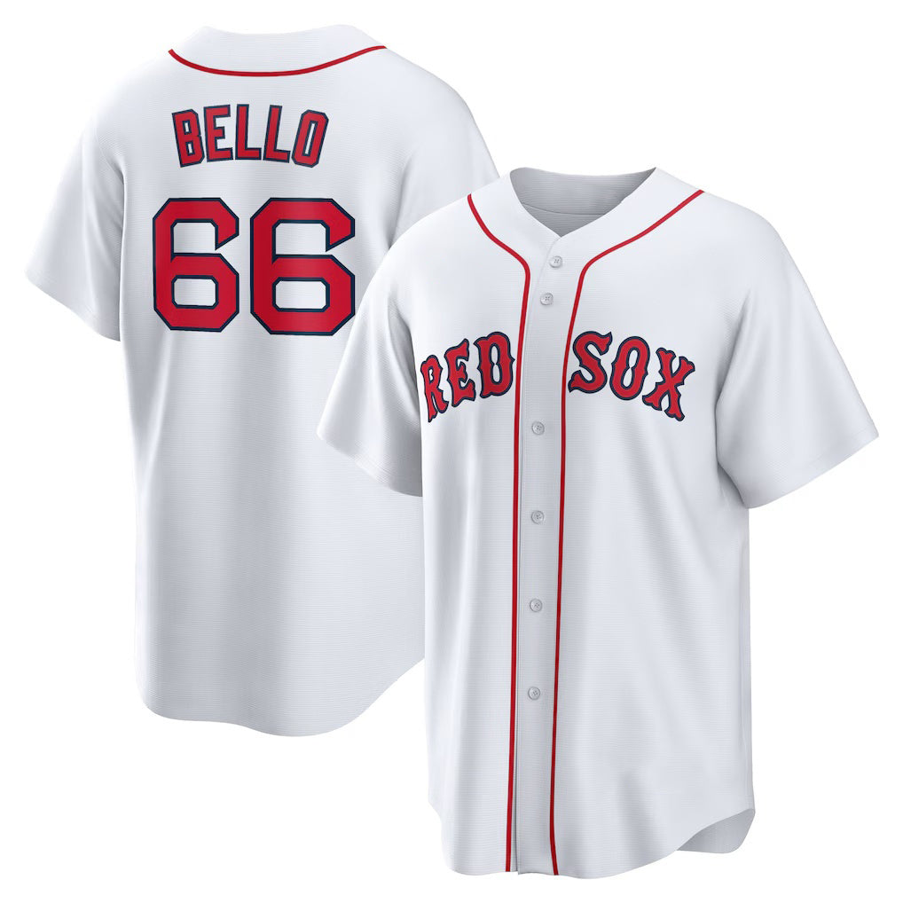 Boston Red Sox #66 Brayan Bello White AmberGomez Home Replica Jersey