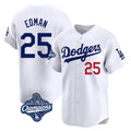 Los Angeles Dodgers #25 Tommy Edman Player White AmberGomez World Series Meet Limited Home Stitched Jerseys