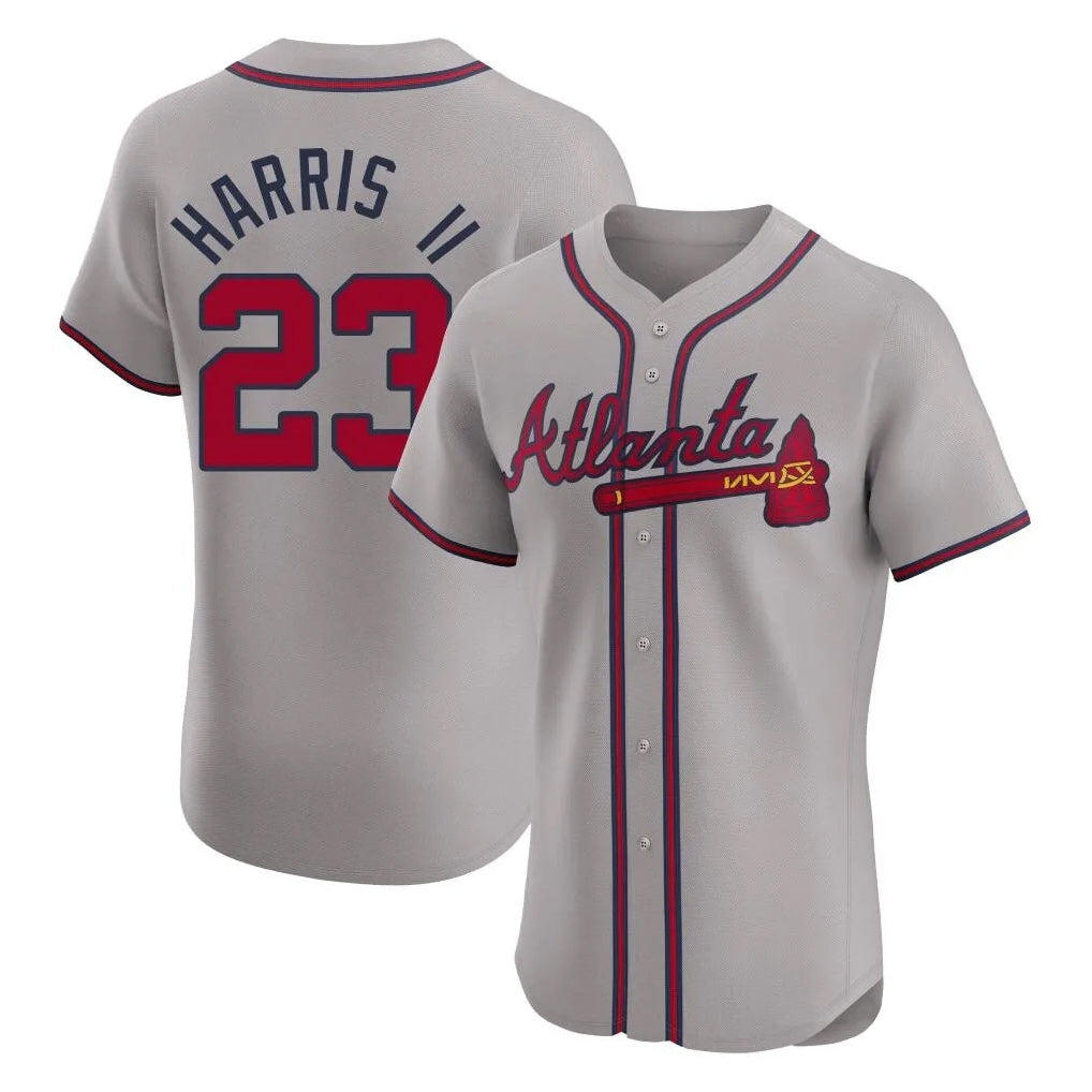 Atlanta Braves #23 Michael Harris II Player Gray AmberGomez Limited Elite Home Game Stitched Jerseys