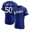 Los Angeles Dodgers #50 Mookie Betts Player Royal AmberGomez City Connect Elite Home Stitched Jerseys