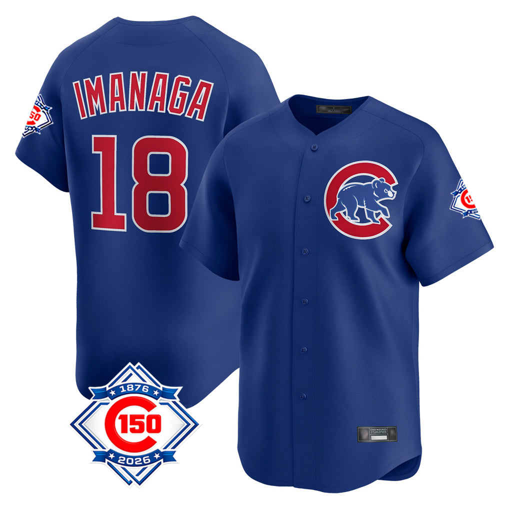 Chicago Cubs #18 Shota Imanaga Player Royal AmberGomez 150th Anniversary Limited Home Stitched Jerseys