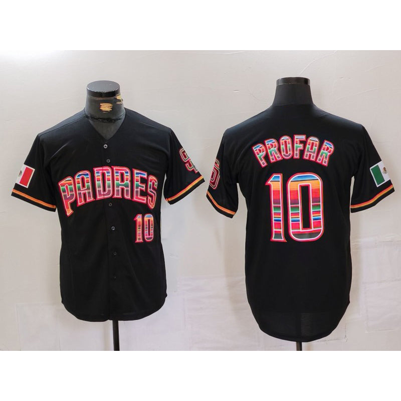 San Diego Padres #10 Jurickson Profar Black AmberGomez Mexico Cool Base Stitched Jersey