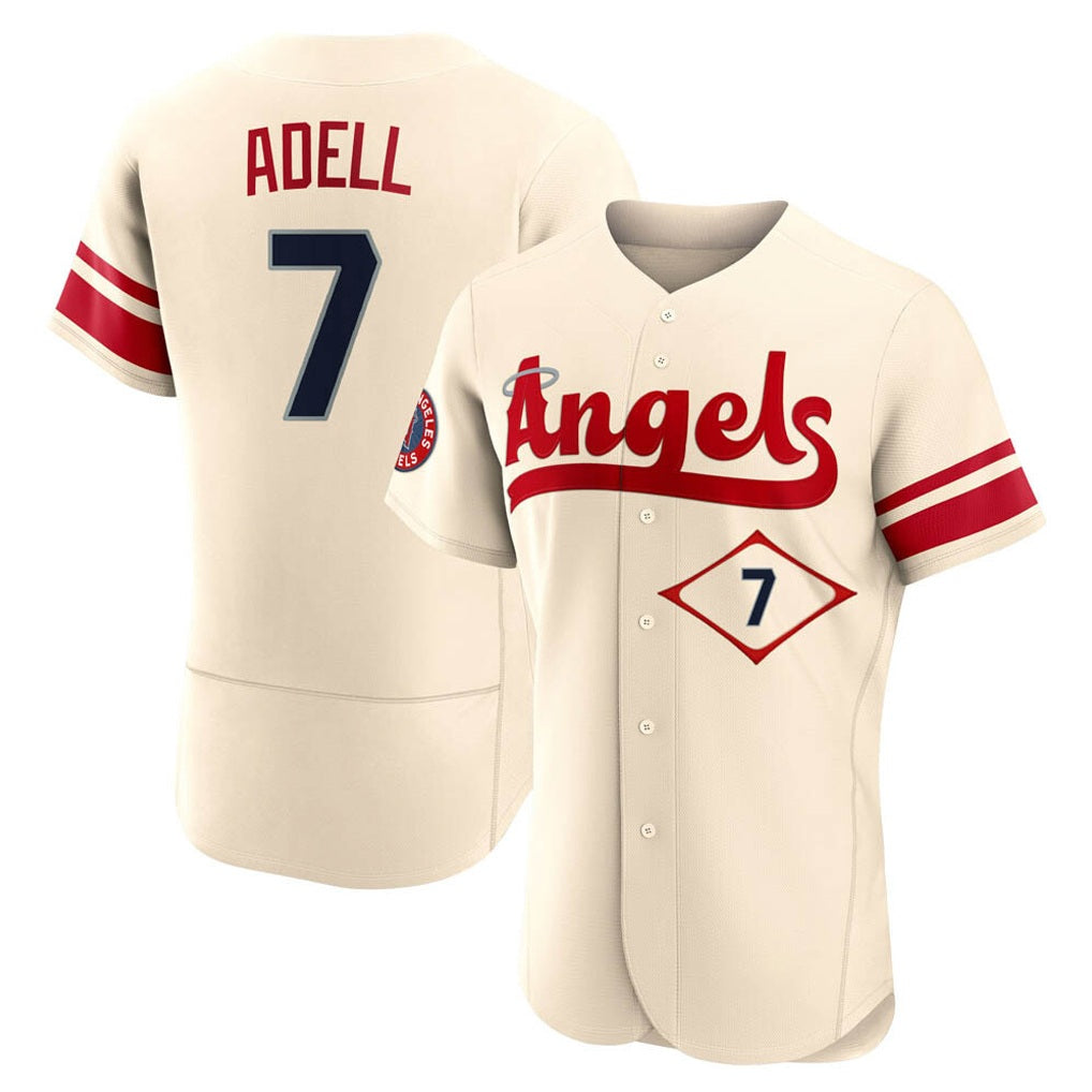 Los Angeles Angels #7 Jo Adell Player Cream AmberGomez City Connect Limited ELite Home Stitched Jerseys