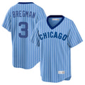 Chicago Cubs #3 Alex Bregman Player Blue AmberGomez T-shirt Cooperstown Collection Limited Stitched Jerseys