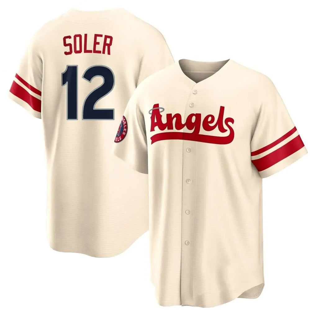 Los Angeles Angels #12 Jorge Soler Player Cream AmberGomez City Connect Home Stitched Jerseys