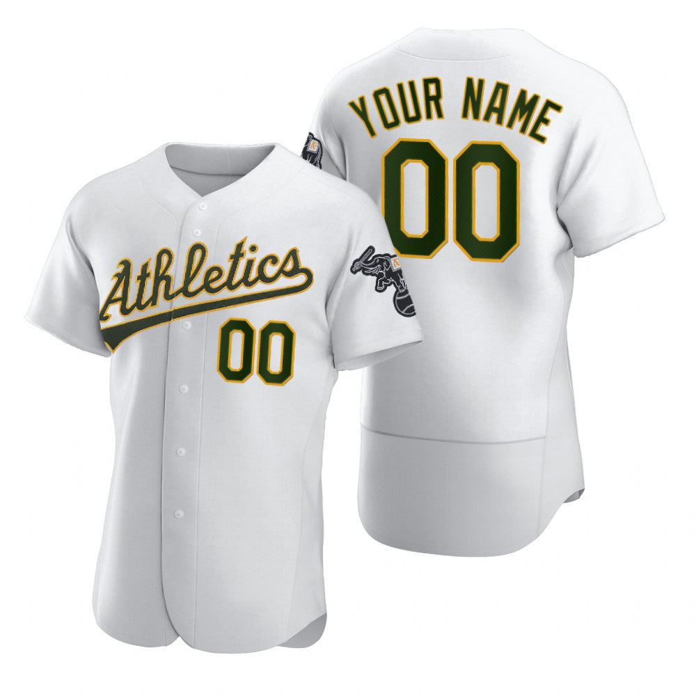 Custom Oakland Athletics White AmberGomez 2020 Stitched Flex Base Jersey
