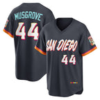 San Diego Padres #44 Joe Musgrove Obsidian AmberGomez 2026 City Connect Stadium Jersey