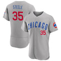 Chicago Cubs #35 Justin Steele Gray AmberGomez Road Flex Base Player Jersey
