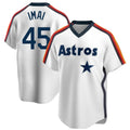 Houston Astros #45 Tatsuya Imai Player White AmberGomez Cooperstown Collection T-shirt Stitched Jerseys