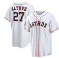 Houston Astros #27 Jose Altuve White AmberGomez 2022 World Series Home Stitched Jersey
