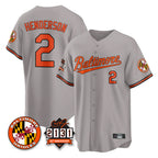Baltimore Orioles #2 Gunnar Henderson Player Gray AmberGomez 30th Anniversary of 2131 Home Game Stitched Jerseys