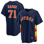 Houston Astros #71 Josh Hader Player Navy AmberGomez Home Game Stitched Jerseys
