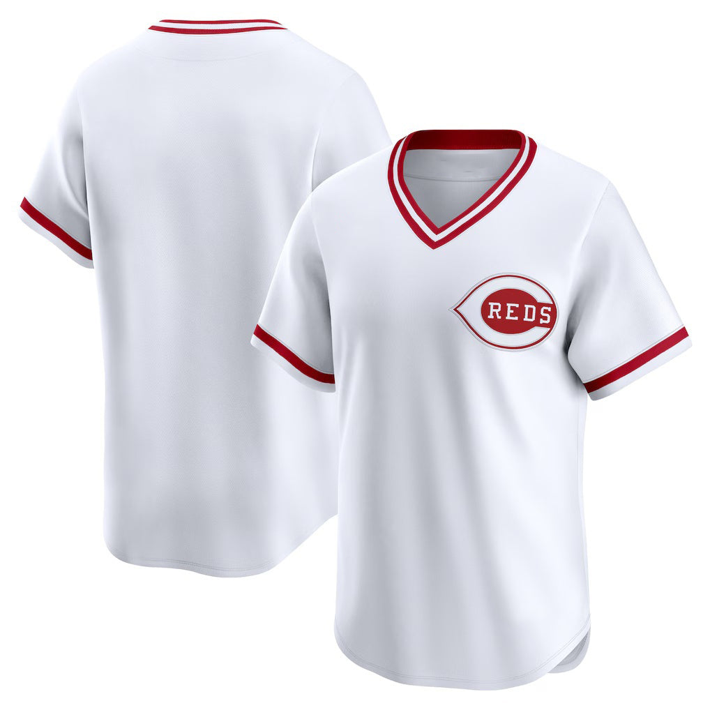 Cincinnati Reds White AmberGomez Throwback Cooperstown Collection Limited Jersey