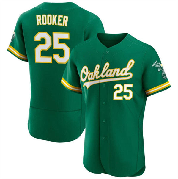 Oakland Athletics #25 Brent Rooker Green AmberGomez Flex Base Stitched Jersey