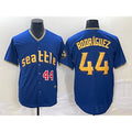 Seattle Mariners #44 Julio Rodriguez Number Blue AmberGomez 2023 City Connect Cool Base Stitched Jersey 1