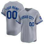 Custom Kansas City Royals Active Player Gray AmberGomez 2024 Alternate Limited Stitched Jersey