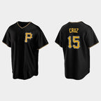 Pittsburgh Pirates #15 Oneil Cruz Black AmberGomez Alternate Team Logo Coolbase Jersey