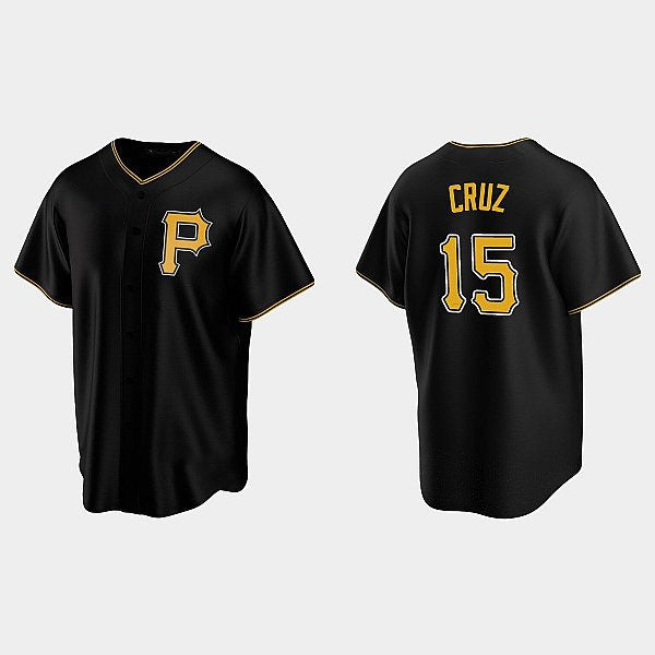 Pittsburgh Pirates #15 Oneil Cruz Black AmberGomez Alternate Team Logo Coolbase Jersey