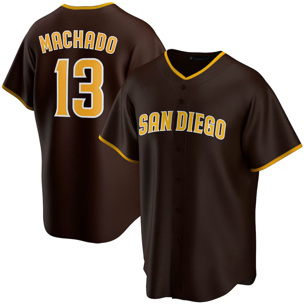 San Diego Padres #13 Manny Machado Brown AmberGomez Alternate Replica Player Jersey