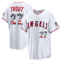 Los Angeles Angels #27 Mike Trout 2026 All-Star Edition Stars & Stripes White AmberGomez Stadium Jersey