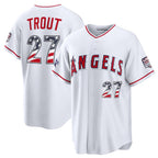 Los Angeles Angels #27 Mike Trout 2026 All-Star Edition Stars & Stripes White AmberGomez Stadium Jersey