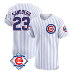 Chicago Cubs #23 Ryne Sandberg Player White AmberGomez 150th Anniversary Limited Elite Home Game Stitched Jerseys