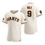 San Francisco Giants #9 Brandon Belt 2020 Cream AmberGomez Jersey