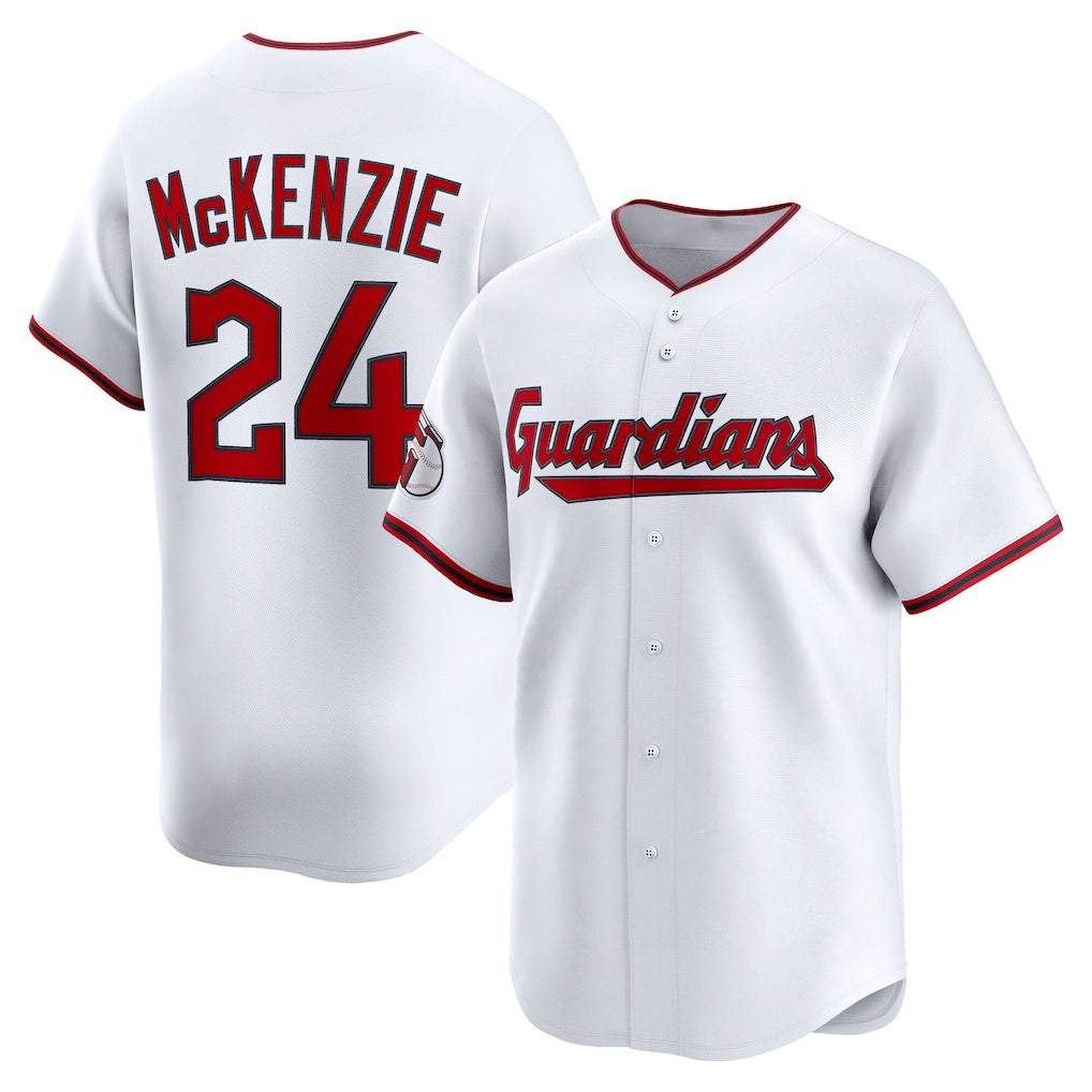 Cleveland Guardians #24 Triston McKenzie White AmberGomez Home Limited Player Jersey