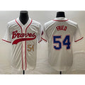 Atlanta Braves #54 Max Fried Number White AmberGomez Cool Base With Patch Stitched Jersey