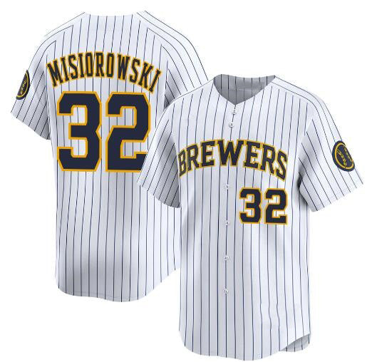 Milwaukee Brewers #32 Jacob Misiorowski White AmberGomez Alternate Limited Stitched Jersey