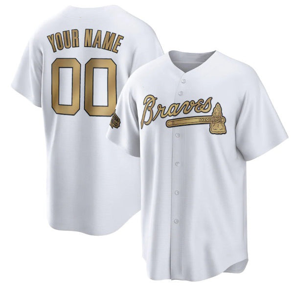 Custom Atlanta Braves Active Player 2022 All-Star Cool Base White AmberGomez Stitched Jersey