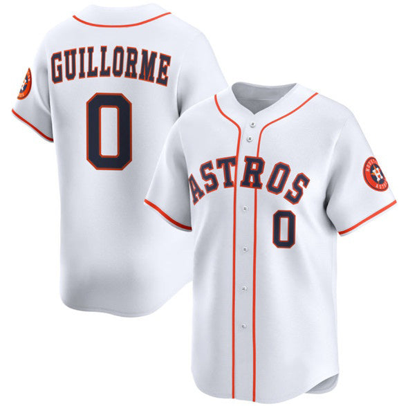 Houston Astros #0 Luis Guillorme White AmberGomez 2025 Home Limited Stitched Jersey