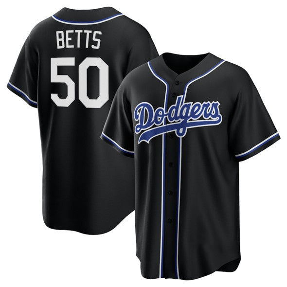 Los Angeles Dodgers #50 Mookie Betts Black AmberGomez Lights Out Limited Stitched Jersey