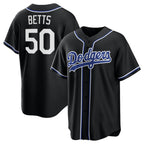 Los Angeles Dodgers #50 Mookie Betts Black AmberGomez Lights Out Limited Stitched Jersey