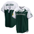Colorado Rockies #7 Matt Holliday Player Green AmberGomez City Connect Home Game Stitched Jerseys
