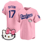 Los Angeles Dodgers #17 Shohei Ohtani Pink AmberGomez 2025 Hello Kitty Vapor Limited Stitched Jersey