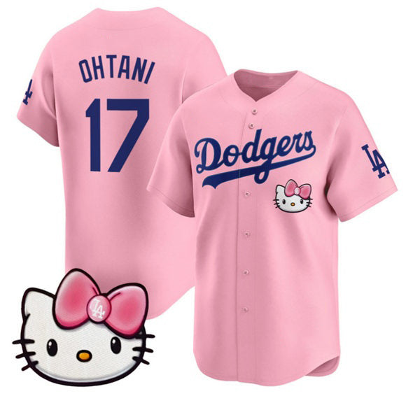 Los Angeles Dodgers #17 Shohei Ohtani Pink AmberGomez 2025 Hello Kitty Vapor Limited Stitched Jersey