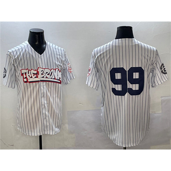 New York Yankees #99 Aaron Judge White AmberGomez Bronx Graffiti Vapor Limited Stitched Jersey