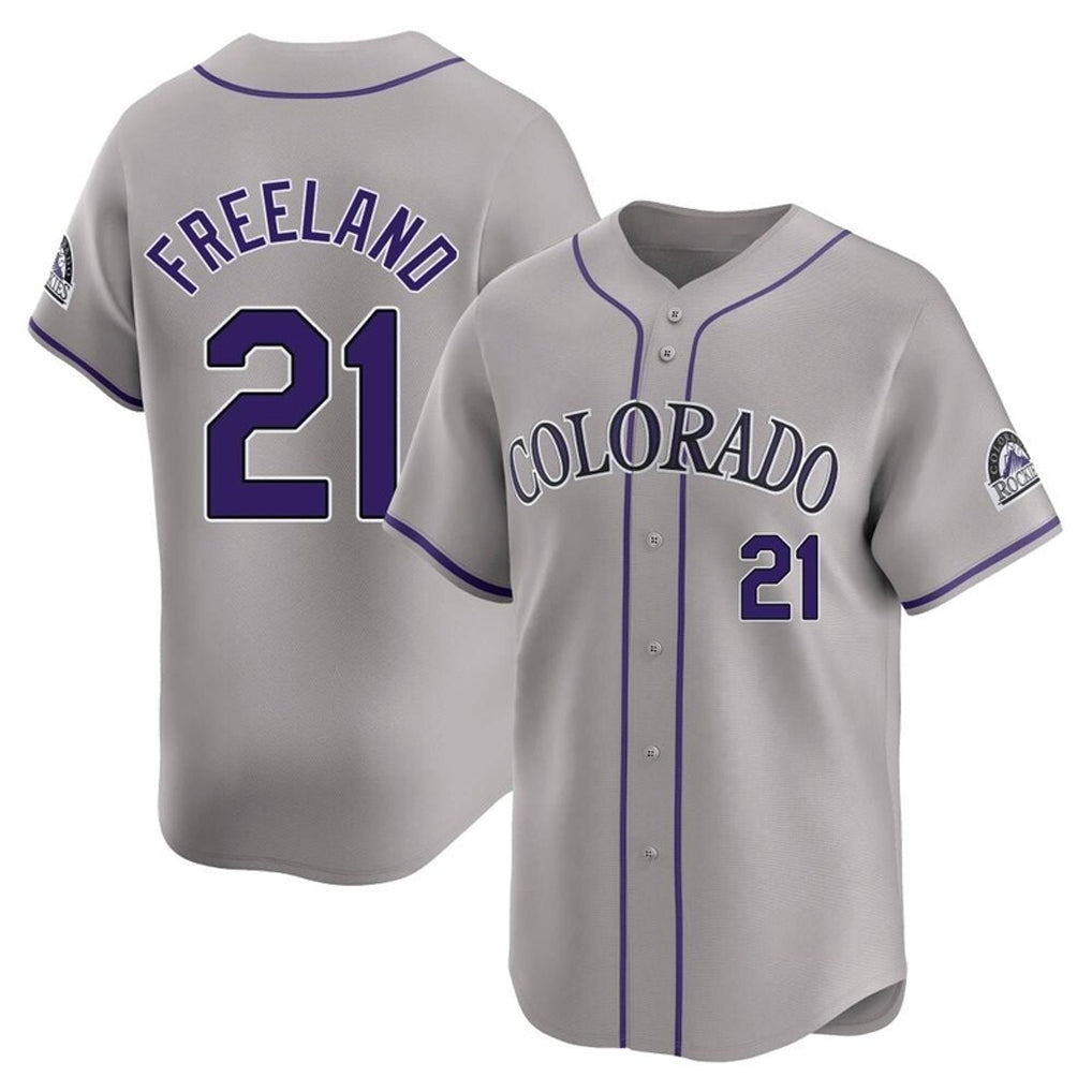 Colorado Rockies #21 Kyle Freeland Player Gray AmberGomez Limited Home Stitched Jerseys