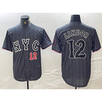 New York Mets #12 Francisco Lindor Number Grey AmberGomez 2024 City Connect Cool Base Stitched Jerseys