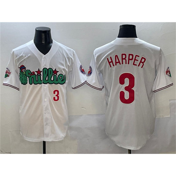Philadelphia Phillies #3 Bryce Harper White AmberGomez Phanatic Limited Stitched Jersey