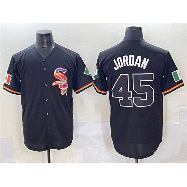 Chicago White Sox #45 Michael Jordan Black AmberGomez Mexico Limited Stitched Jersey