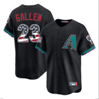 Arizona Diamondbacks #23 Zac Gallen Player Black AmberGomez USA 250 Fourth of July Home Game Stitched Jerseys