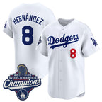 Los Angeles Dodgers #8 Enrique Hernandez White AmberGomez 2025 Champions Stitched Jersey