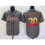 Houston Astros #30 Kyle Tucker Grey AmberGomez Gridiron Cool Base Stitched Jersey