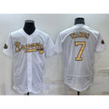 Atlanta Braves #7 Dansby Swanson White AmberGomez 2022 All Star Stitched Flex Base Jersey