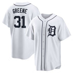 Detroit Tigers #31 Riley Greene White AmberGomez Replica Player Jersey