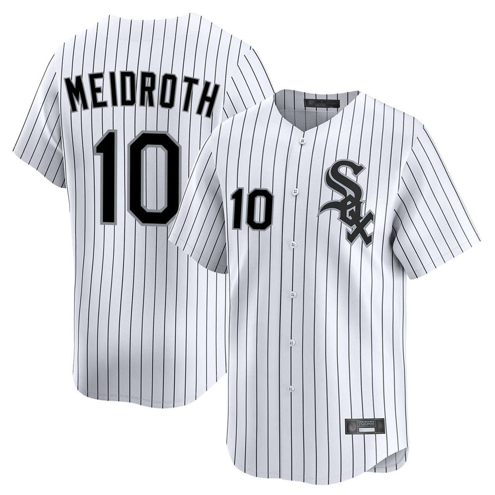 Chicago White Sox #10 Chase Meidroth Player White AmberGomez Stripe Limited Home Stitched Jerseys