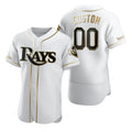 Custom Tampa Bay Rays White AmberGomez Stitched Flex Base Golden Edition Jersey