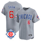 Chicago Cubs #6 Matt Shaw Player Gray AmberGomez Road 150th Anniversary Limited Home Stitched Jerseys